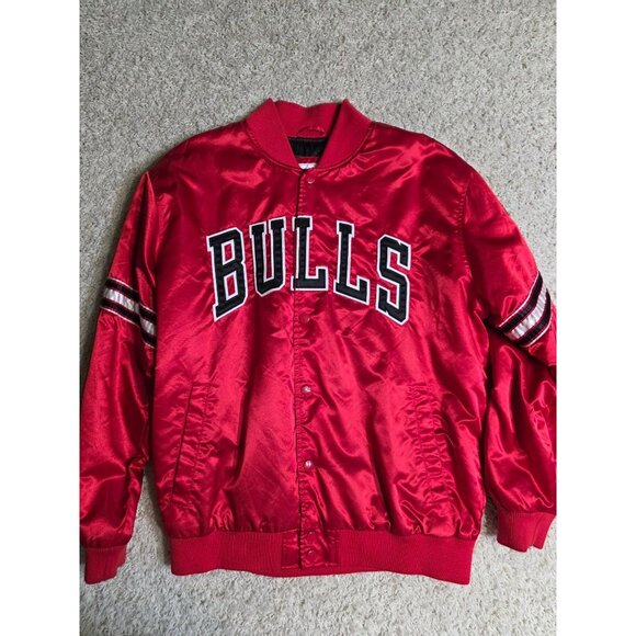 Chicago Bulls Satin Starter Jacket 90's Vintage size XXL - Picture 1 of 8